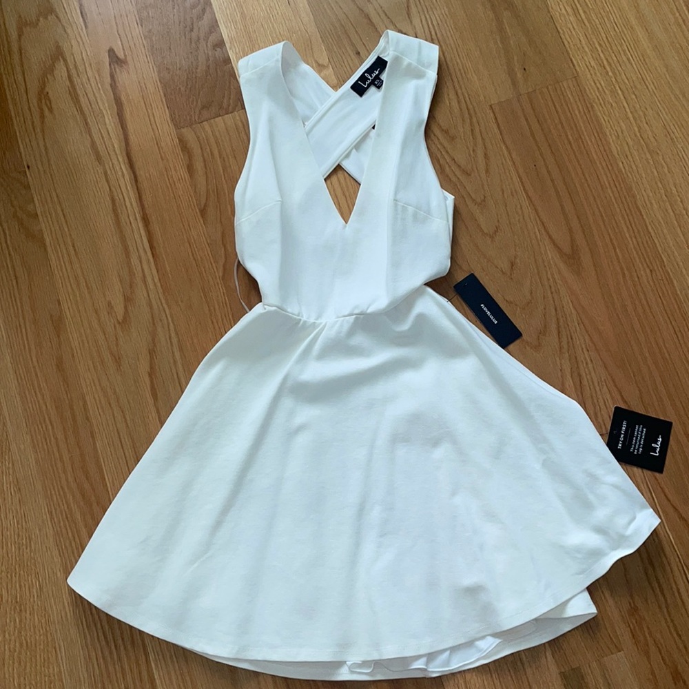 Lulus white open back dress